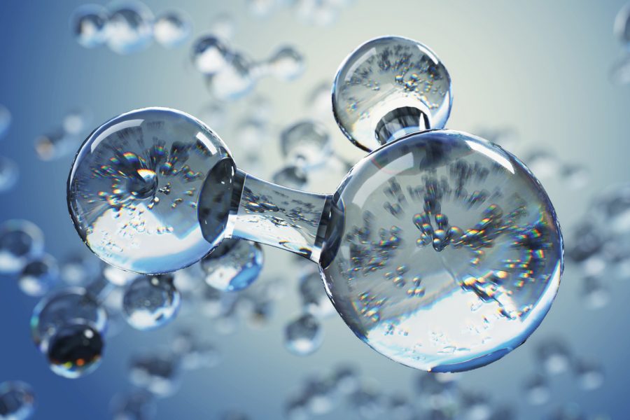 Diseño abstracto de moléculas transparentes de agua.