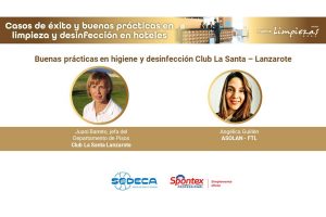 Angélica Guillén de Asolan - FTL y Juani Barreto, jefa del Departamento de Pisos Club La Santa Lanzarote