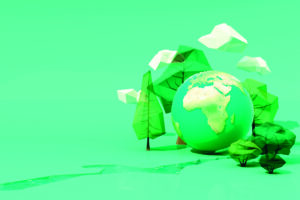 un mundo verde y unos árboles