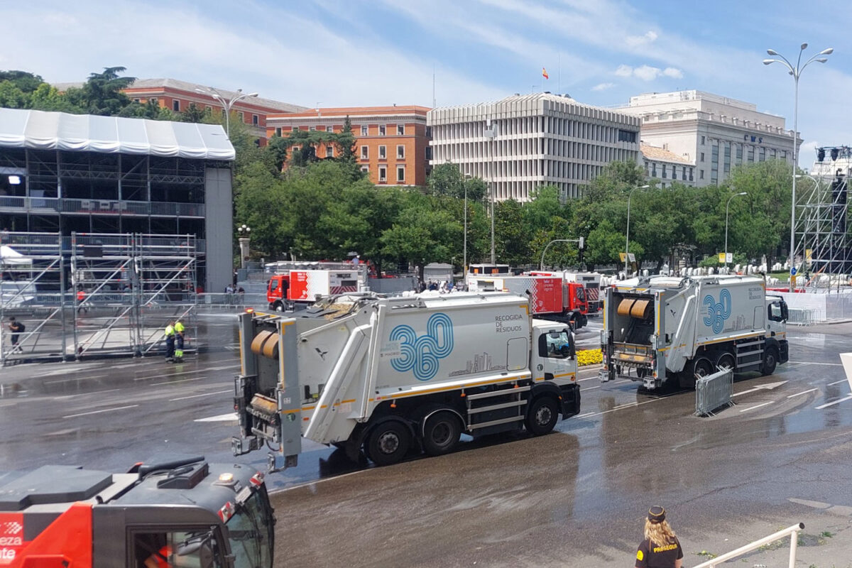Visita del Papa León XIV. Limpieza urbana en Madrid.